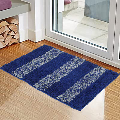 KOMAL Polyester Door Mat(Blue, Small)