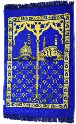 Dulhan Velvet Prayer Mat(Blue, Large)