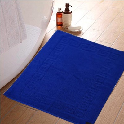 Lushomes Cotton Bathroom Mat(Royal Blue, Medium)