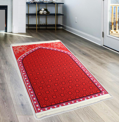 ADIRNY Polyester Prayer Mat(Red, Large)