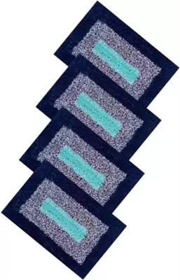 RADHE KRISHNA HANDLOOM Cotton Door Mat(Blue5, Small, Pack of 4)
