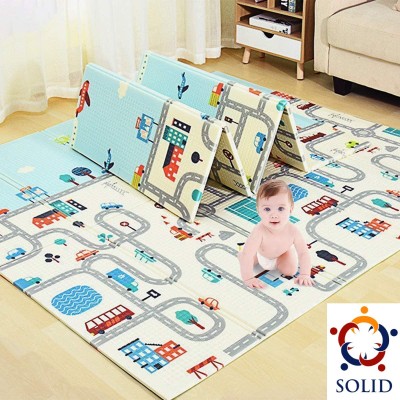 Solid Cotton Baby Play Mat(Light Blue, Extra Large)