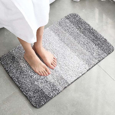 MAA HOME CONCEPT Microfiber Floor Mat(Grey 2, Medium)