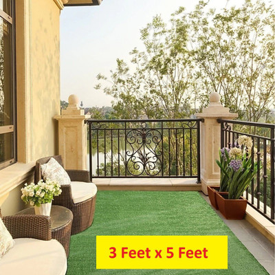 COMFY HOME Artificial Grass, PP (Polypropylene) Floor Mat(Green, Large)