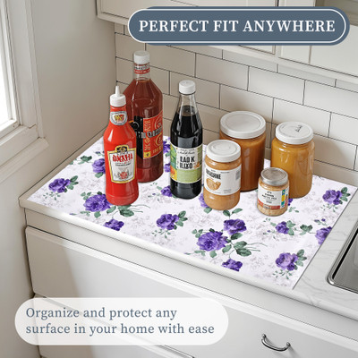 KUBER INDUSTRIES PVC (Polyvinyl Chloride) Kitchen Mat(Purple, Extra Large)