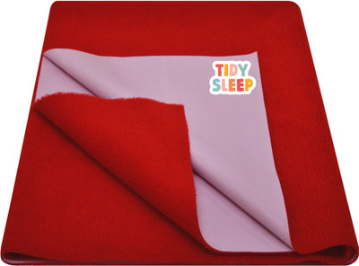 TIDY SLEEP Cotton, Fleece Baby Bed Protecting Mat(Cherry red, Medium)