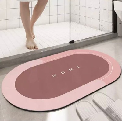 Vamigo Rubber Bathroom Mat(Pink, Large)