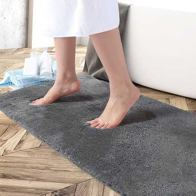 F i Microfiber Door Mat(Silver, Small)