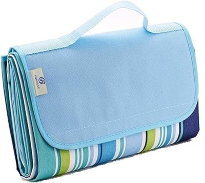 Hacer Polyester Chatai Mat(Blue, Large)