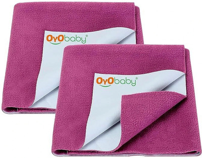 Oyo Baby Cotton Baby Bed Protecting Mat(Rani Pink, Pack of 2, Medium)