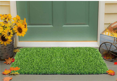 RRcrafts Polyester Floor Mat(Green, Large)