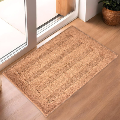 KUBER INDUSTRIES Microfiber Door Mat(Gold, Large)