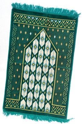 ALRAZA LOOMS Velvet Prayer Mat(Green, Large)