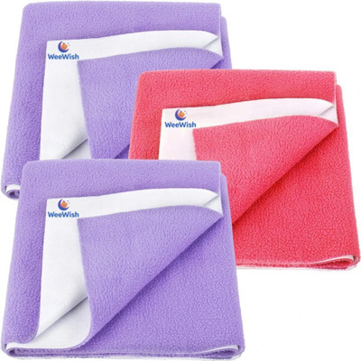 WeeWish Cotton Baby Bed Protecting Mat(Lavender, Rose Pink, Pack of 3, Small)