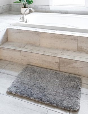 MAA HOME CONCEPT Microfiber, PP (Polypropylene) Bathroom Mat(Grey, Medium)