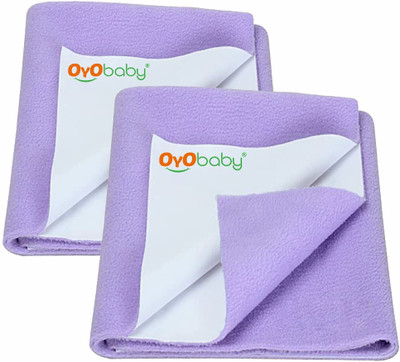 Oyo Baby Cotton Baby Bed Protecting Mat(Voilet, Pack of 2, Medium)