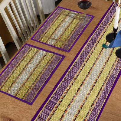 orric Cotton Chatai Mat(Purple, Medium, Pack of 5)