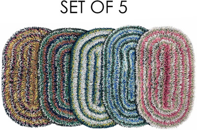 aaditex Cotton Door Mat(Multicolor, Pack of 5, Medium)