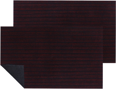 KUBER INDUSTRIES Microfiber Door Mat(Maroon, Free, Pack of 2)