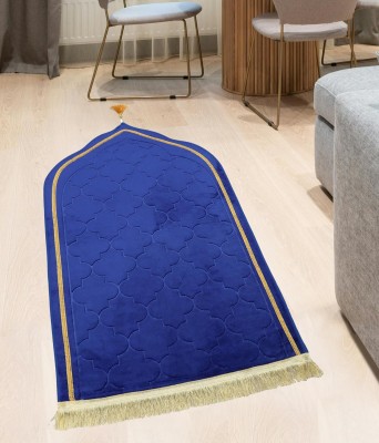 Hometara Velvet Prayer Mat(Blue, Large)