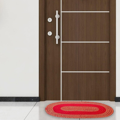 Shubham Collection Polyester Door Mat(Multicolor, Medium, Pack of 4)