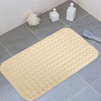 HOKiPO PVC (Polyvinyl Chloride) Bathroom Mat(Beige, Large)