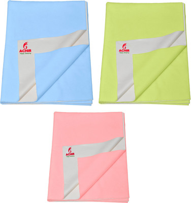 SBTs Cotton Baby Bed Protecting Mat(Sky Blue, Mint Green, Pink, Pack of 3, Medium)