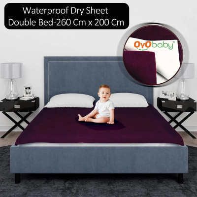 Oyo Baby Cotton Baby Bed Protecting Mat(Plum, Free)