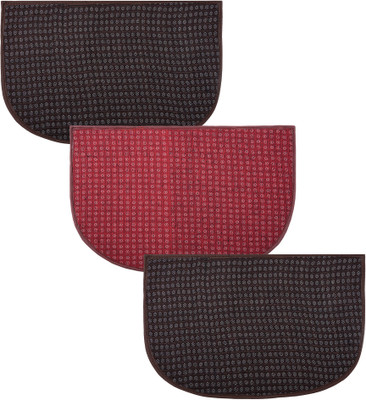 KUBER INDUSTRIES Wool Door Mat(Multicolor, Medium, Pack of 3)