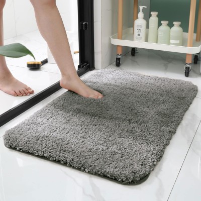 LUXE HOME INTERNATIONAL Microfiber Bathroom Mat(Grey, Medium)