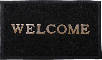 Royal Lush PVC (Polyvinyl Chloride) Door Mat(Black, Medium)