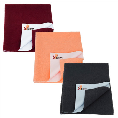 UpTend Cotton Baby Bed Protecting Mat(MAROON, PEACH, GREY, Pack of 3, Medium)