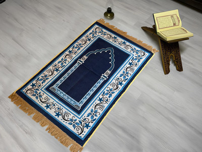 Kundan Microfiber Prayer Mat(Green, Large)