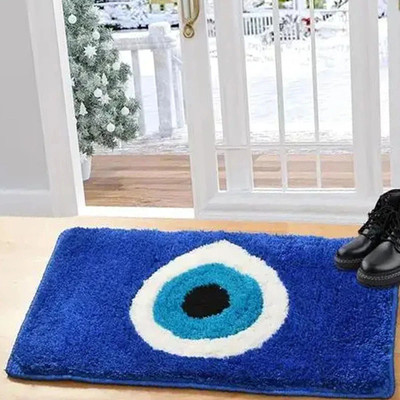 ADEQUATe Microfiber Door Mat(Blue, Medium)