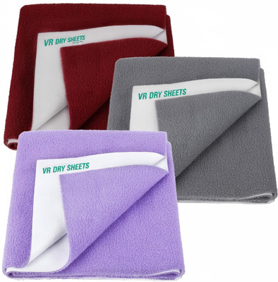 VRStore Cotton Baby Bed Protecting Mat(Grey, Purple, Maroon, Pack of 3, Small)