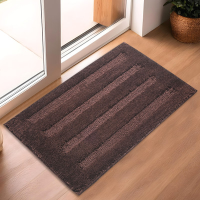 KUBER INDUSTRIES Microfiber Door Mat(Brown, Large)