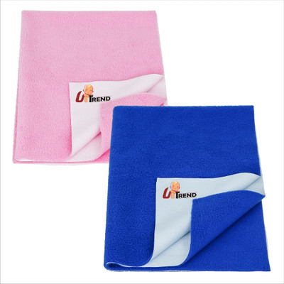 UpTend Cotton Baby Bed Protecting Mat(BABY PINK, ROYALE BLUE, Small, Pack of 3)