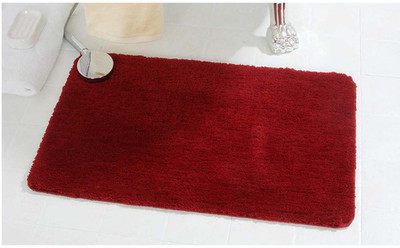 Chhogli Microfiber Bathroom Mat(Maroon, Small)