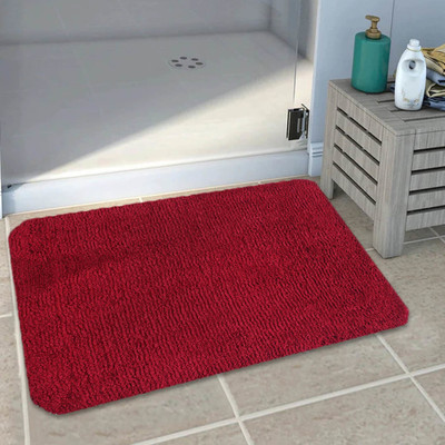 RJVT Microfiber, Polyester Floor Mat(Red, Medium)