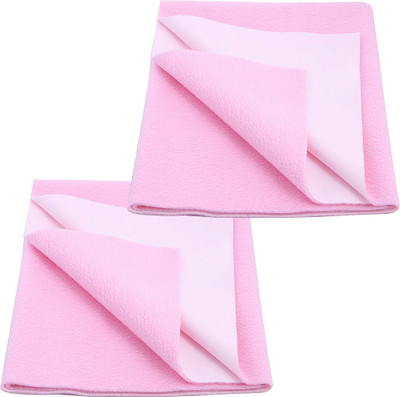 Cashmera Cotton Baby Bed Protecting Mat(Pink, Pack of 2, Large)