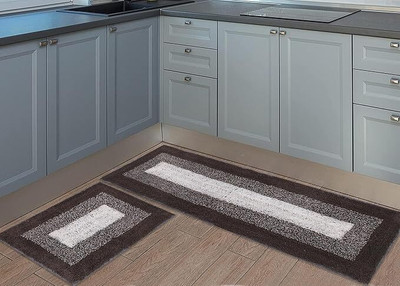 G HANDLOOM Cotton Door Mat(Blue, Pack of 2, Large)