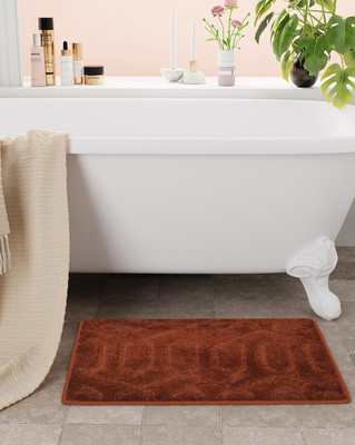 Bichauna Polyester Bathroom Mat(Brown, Medium)