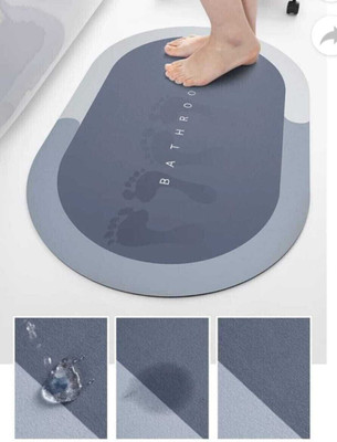 KALPANA Velvet Bathroom Mat(Green, Large)