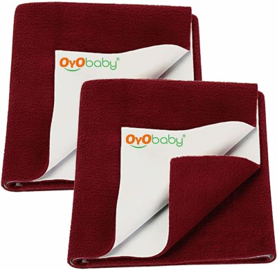 Oyo Baby Cotton Baby Bed Protecting Mat(Maroon, Large, Pack of 2)