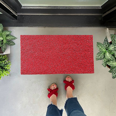 VSTUCART Plastic Door Mat(Red, Small)