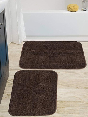 Kavya Creation Microfiber Bathroom Mat(Coffee Plain, Medium)