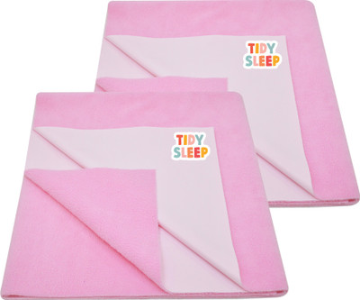 TIDY SLEEP Cotton, Fleece Baby Bed Protecting Mat(Baby Pink, Small, Pack of 2)