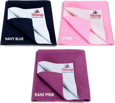 Totsnap Fleece, Rubber Baby Bed Protecting Mat(Navy Blue,Rani Pink,Baby Pink, Small, Pack of 3)