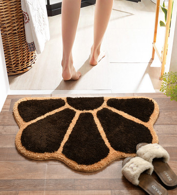 Fine Fabs Microfiber Door Mat(Brown, Free)