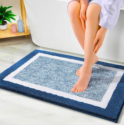 MAA HOME CONCEPT Microfiber Door Mat(Navy Blue, Medium)